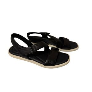 Born Black Leather Sandals with Slingback Strap